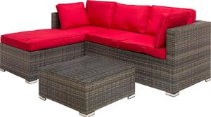 Modern Living Lounge Garnitura Leona Rdeča, Rjava, 3-Delni Set