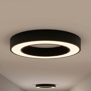 Arcchio LED-stropna svetilka Sharelyn, premer 60 cm, črna, z možnostjo, zatemnjen, Črna, Kuhinja, Aluminij, Sodobni