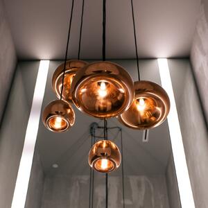 Tom Dixon LED viseča svetilka Void mini, baker, zatemnjen, Bakrena, Dnevna soba / jedilnica, Baker, Dizajn
