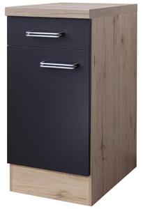FlexWell Kuhinjska Spodnja Omarica Milano, Antracit, Hrast, Š. 40