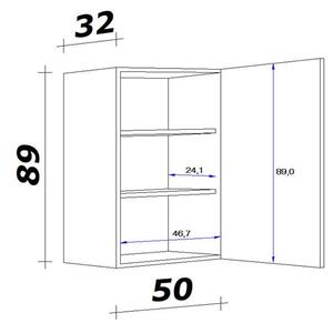 XXXL Kuhinjska Zgornja Omarica Milano, Antracit, Hrast, Š. 50