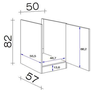 XXXL Spodnja Omarica Za Korito Neo, Bela, Š. 50 Cm