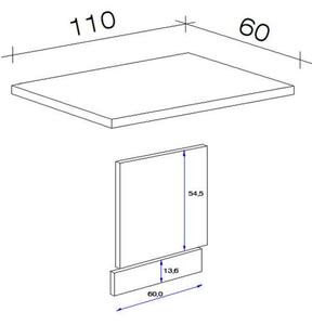 FlexWell Letvica Pomivalnega Stroja Levi, Svetlo Siva, Š. 60 Cm