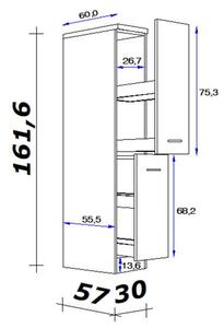 XXXL Izvlečna Omara Milano, Antracit, Hrast, Š. 30