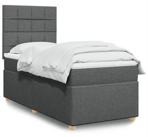 VidaXL Box spring postelja z vzmetnico temno siva 80x200 cm blago