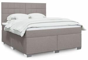 VidaXL Box spring postelja z vzmetnico taupe 180x200 cm blago