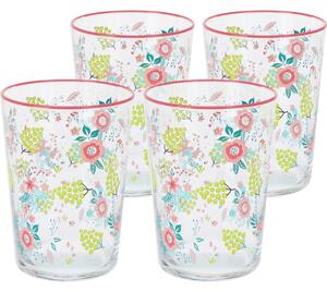 4-delni set kozarcev Flowers & Fruits 510 ml,roza