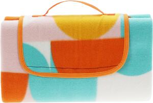 Piknik deka Retro kostka 130 x 150 cm, oranžová