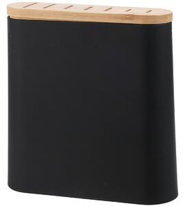 EH Stojalo za nože s pokrovom iz bambusa 23 x 8 x23,5 cm, črno