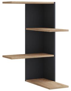 KOTNI REGAL 45/77/45 cm črna, medeni hrast