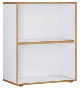 PISARNIŠKI REGAL 60/74/33 cm bela, medeni hrast