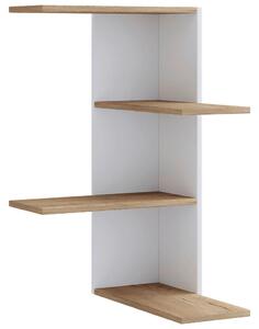 KOTNI REGAL 45/77/45 cm bela, medeni hrast