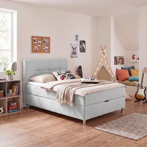 Mömax Postelja Boxspring Oviedo, Svetlo Siva, 140x200