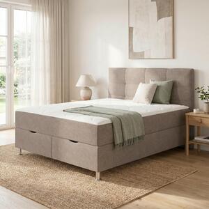 Mömax Postelja Boxspring Oviedo, Barva Kapučina,160x200