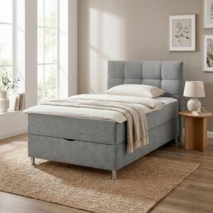 Mömax Postelja Boxspring Oviedo, Siva, 140x200