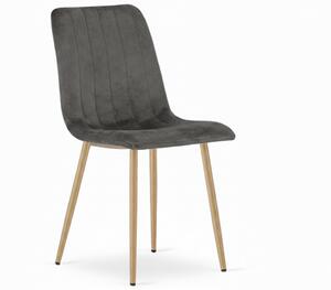 Temno siv žametni stol LAVA GRAPHITE GRAY