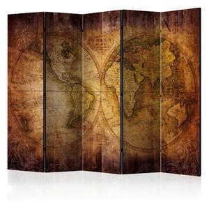 Artgeist Paravan Old World Map, 5-Delni, Enostranski