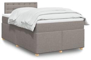 VidaXL Box spring postelja z vzmetnico taupe 120x190 cm blago