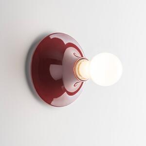 Artemide stropna svetilka Teti, rubinasto rdeča, Ø 14 cm, E27, zatemnjen, Rdeča, Dnevna soba / jedilnica, Plastika, Dizajn