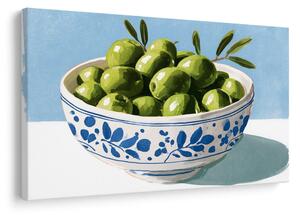 Slika zelene olive v skledi