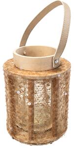Lanterna s bleščicami NATUR GLAM 26 cm, naravna