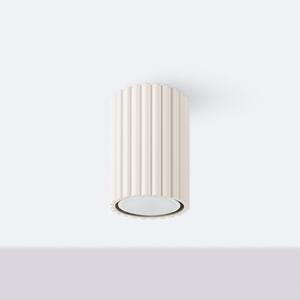 SOLLUX LIGHTING Stropna svetilka Carbon, bež, višina 10 cm, aluminij, zatemnjen, Bež, Dnevna soba / jedilnica, Aluminij, Sodobni