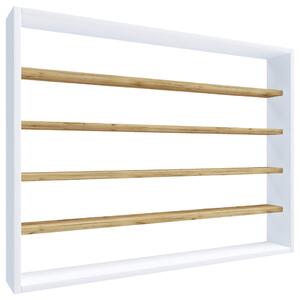 STENSKI REGAL 80/60/10 cm bela, medeni hrast