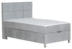 POSTELJA Z VZMETNICO 90 cm x 200 cm , les, tekstil, leseni material svetlo siva