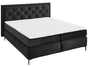 BOXSPRING POSTELJA 160 cm x 200 cm , tekstil temno siva