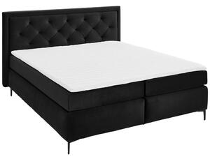 BOXSPRING POSTELJA 160 cm x 200 cm , tekstil črna
