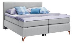 BOXSPRING POSTELJA 200 cm x 200 cm , tekstil svetlo siva