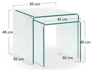 Steklene mizice v kompletu 2 ks 50x50 cm Burano – Kave Home