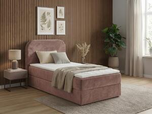Oblazinjena postelja boxspring FORENA 90x200 cm starinsko roza Vzmetnica: Vzmetnica Bonell