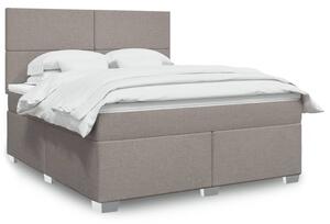 VidaXL Box spring postelja z vzmetnico taupe 180x200 cm blago