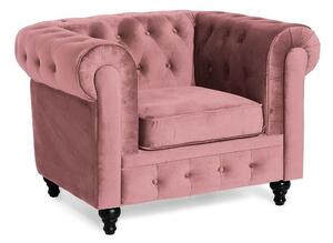 Chesterfield fotelj Manor House B105, Roza, 112x85x75cm, Noge: Les