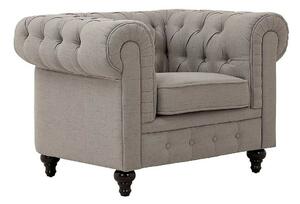 Chesterfield fotelj Manor House B105, Siva, 112x85x75cm, Noge: Les