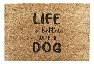 Predpražnik iz kokosovih vlaken 40x60 cm Life Is Better With a Dog – Artsy Doormats