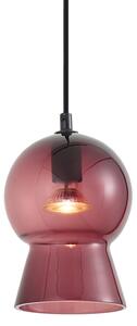 Retro viseča svetilka črna z vijoličnim steklom za 1-fazni tirni sistem - Iconic Bell