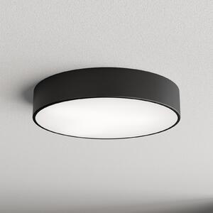 TEMAR LIGHTING Stropna svetilka Cleo 400, črna, senzor, IP54, Ø 40 cm, kovina, Črna, Hodnik, Kovina, Sodobni