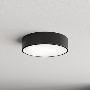 TEMAR LIGHTING Stropna svetilka Cleo 300, črna, senzor, IP54, Ø 30 cm, kovina, Črna, Hodnik, Kovina, Sodobni