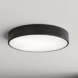 TEMAR LIGHTING Stropna svetilka Cleo 500, črna, senzor, IP54, Ø 50 cm, kovina, Črna, Hodnik, Kovina, Sodobni