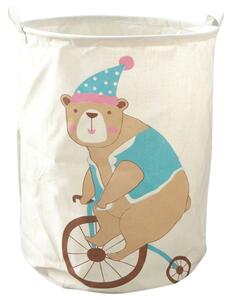 Koš za igrače in perilo s tiskom CIRCUS BEAR 35x45 cm, kremna barva