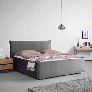 Bessagi Home Postelja Boxspring Leonora, Siva, Z Nadvložkom, 200x200