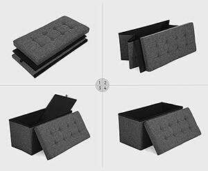 Tabure s shranjevalnim prostorom OTO, 76x38x48cm, antracit SongmicsHome