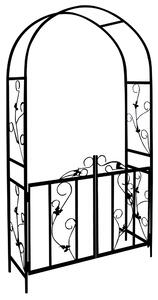Lok za vrtnice ROMANCE z vrati, 225x115x37cm, črn Gardebruk