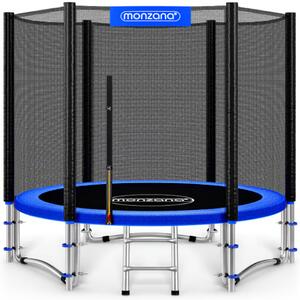 Trampolin z varnostno mrežo JUMP, Ø244cm, črno/modra Monzana