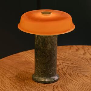 DESIGN BY US LED namizna svetilka na baterije Trip št. 2, zelena/jantarna, marmor, steklo, zatemnjen, Dnevna soba / jedilnica, Kamen, Dizajn