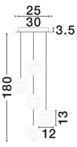 ALICIA LED LUSTER 5X ZLATNA 25W 3000K IP20 TRIAC DIMABILNA NL9124123
