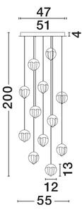 ALICIA LED LUSTER 12X ZLATNA 60W IP20 3000K TRIAC DIMABILNA NL9124125