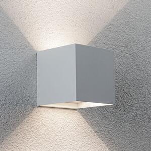 Paulmann LED-svetilka na baterije za zunanjo steno Nyara, bela, 10 cm, senzor, IP44, Bela, Kopalnica, Aluminij, Sodobni, Stenska kotna